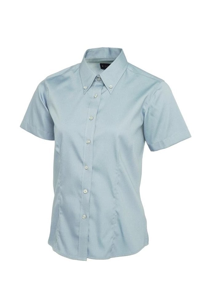 UC704 Ladies Pinpoint Short Sleeved Oxford Shirt (Size 8 to Size 24)  7 COLOURS