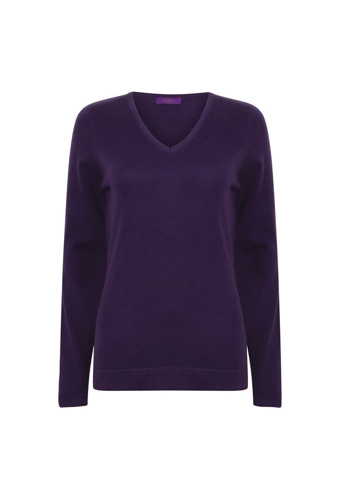 HB721 Womens 12 Gauge V-Neck Jumper
