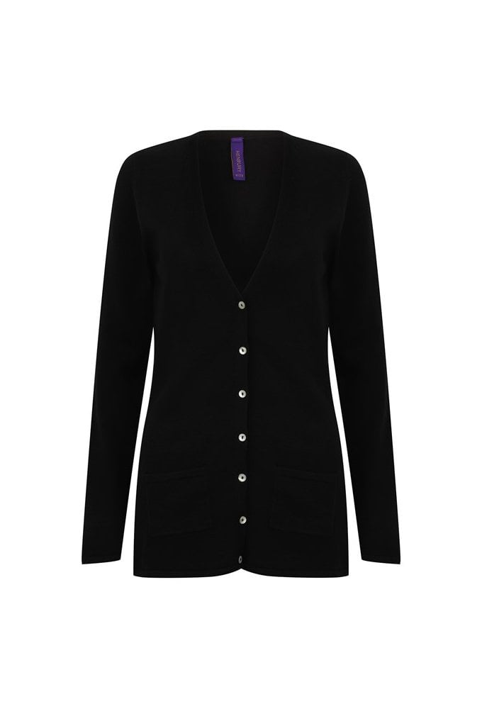 HB723 Womens V-Button Cardigan