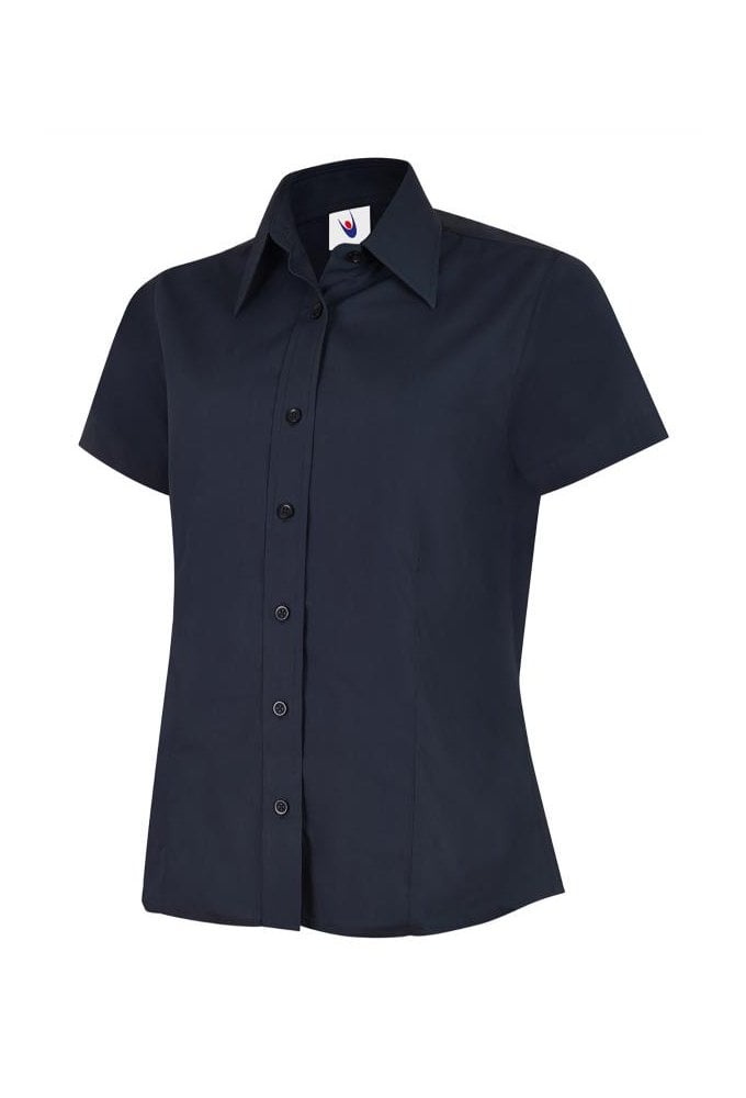 UC712 Ladies Poplin Half Sleeve Shirt (Size 8 to Size 24) 10 COLOURS