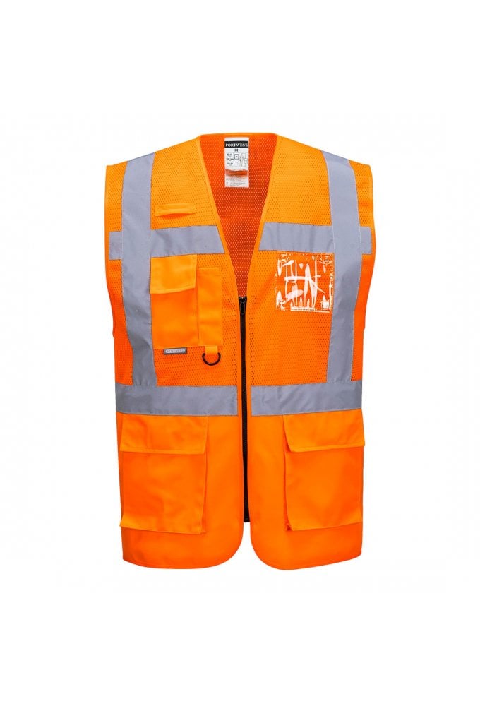 C496 Portwest Executive Hi Vis Vests (Madrid) (Small To 3XL) 2 COLOURS