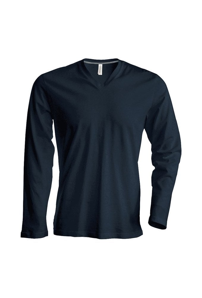 KB358 Long Sleeved V-Neck T-Shirt (Small To 4XL) 4 COLOURS