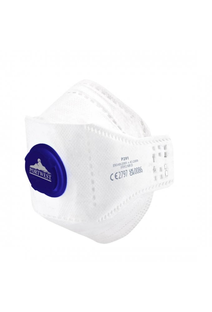 P291 - Portwest Eagle FFP2 Valved Dolomite Fold Respirator (PACK OF 10) FROM £1.10
