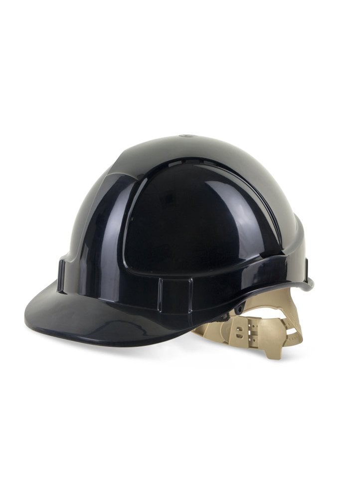 BBVSH Black Vented Comfort Safety Helmet 6 Point Harness