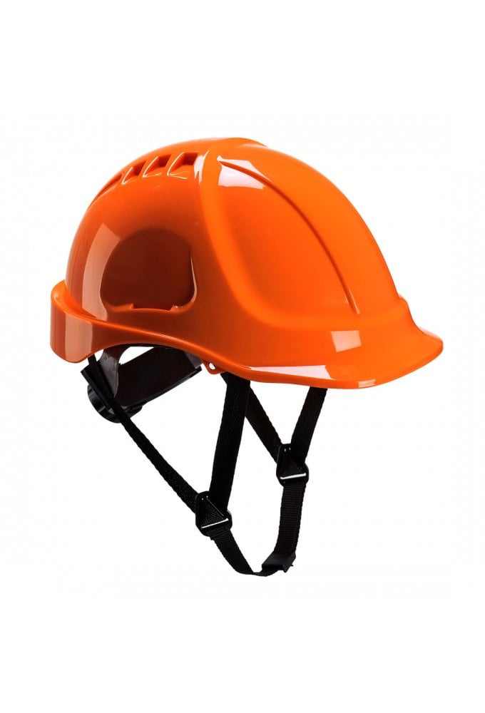 PS54 - Portwest Endurance Plus Non Vented Ratchet Helmet 6 Point harness 4 Point Chin Strap Orange