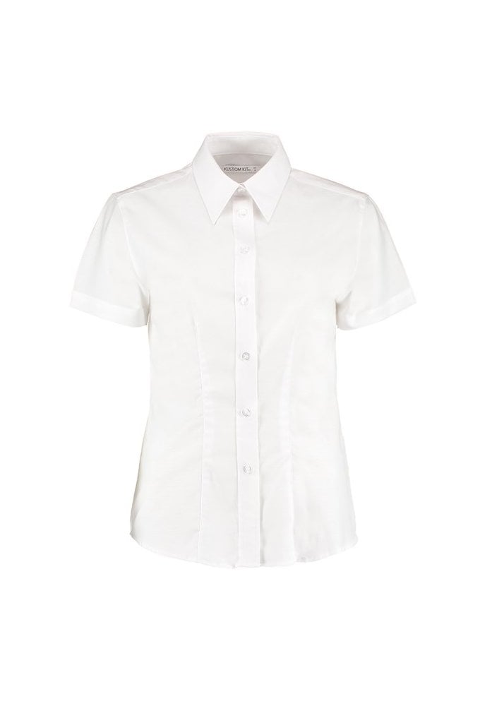 KK360 Womens Workplace Oxford Short Sleeved Blouse (Size 8 To Size 20)  5 COLOURS