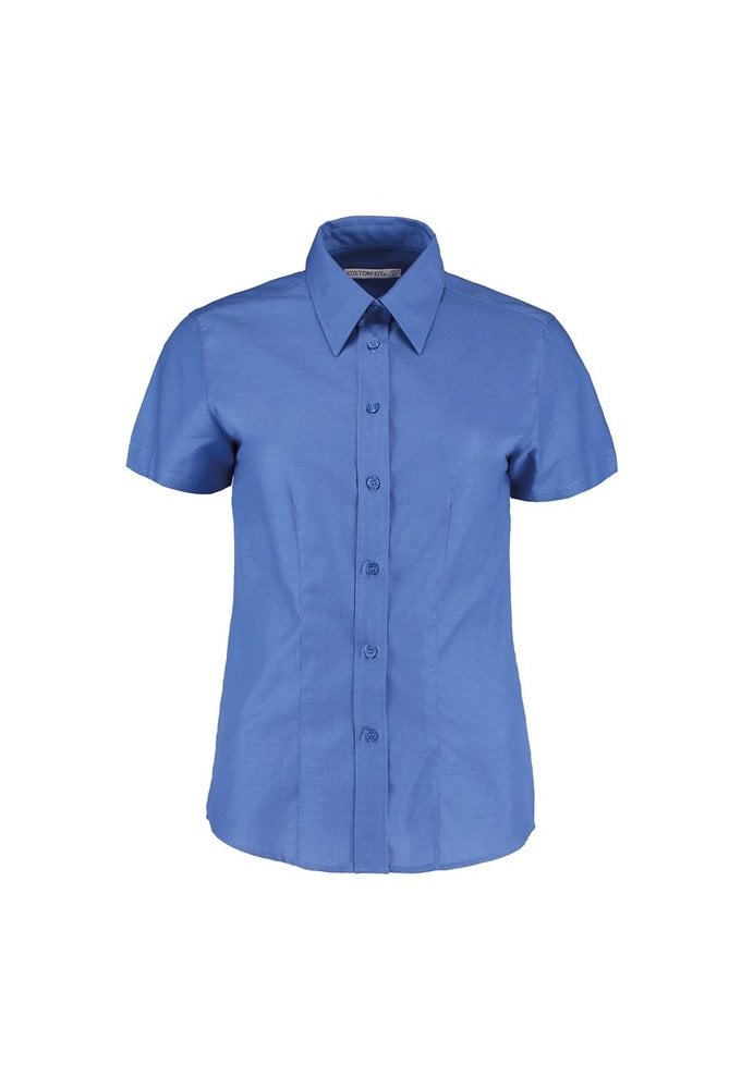 KK360 Womens Workplace Oxford Short Sleeved Blouse (Size 8 To Size 20)  5 COLOURS