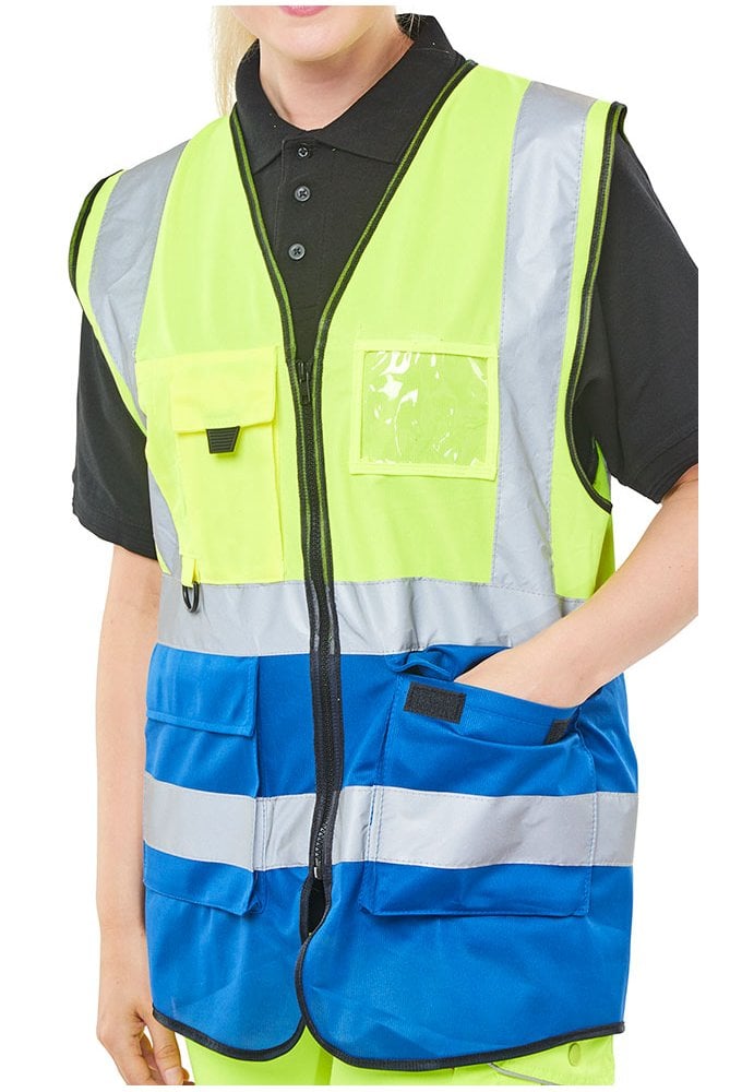 HVWC Beeswift Two Tone Executive Waistcoat (SIZES S-7XL) 11 COLOURS