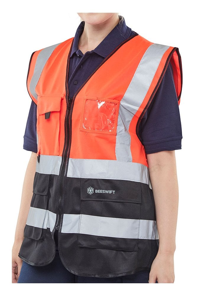 HVWC Beeswift Two Tone Executive Waistcoat (SIZES S-7XL) 11 COLOURS