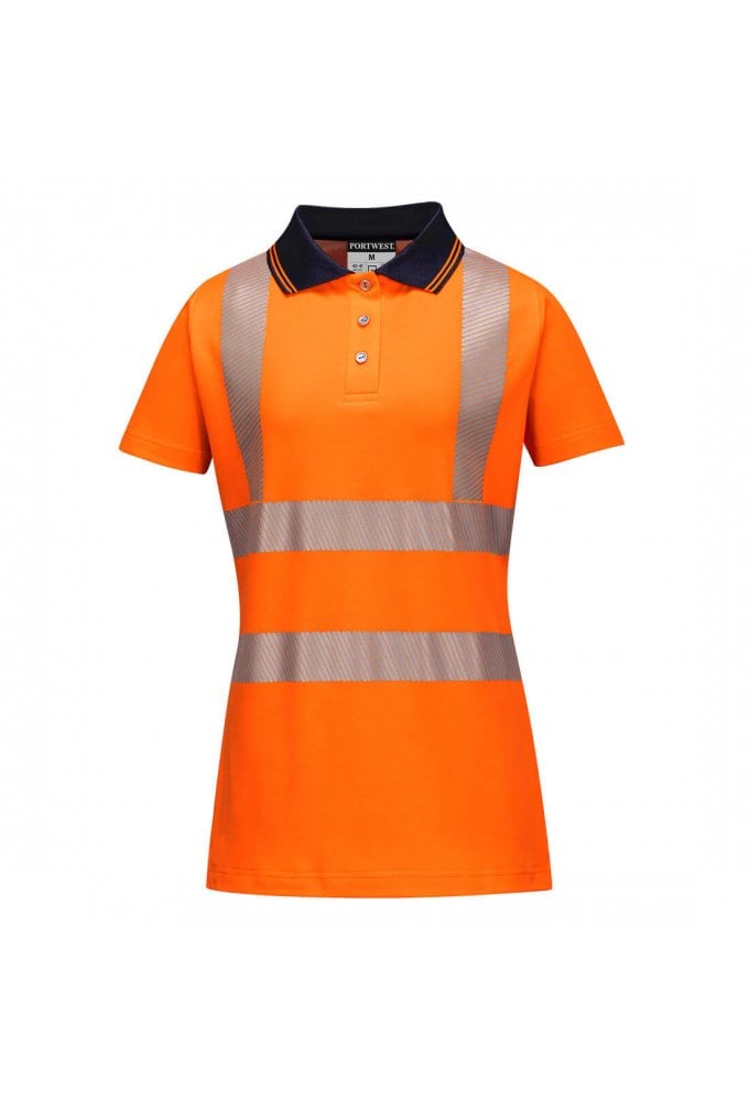 LW72 Portwest Ladies Fit Hi Vis Polo (Sise 8 ot size 18) 2 COLOURS