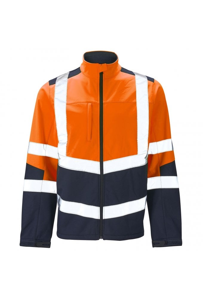1051891 Supertouch  Hi Vis 2 Tone Orange Navy  Softshell Jacket (Small to 4XLarge)