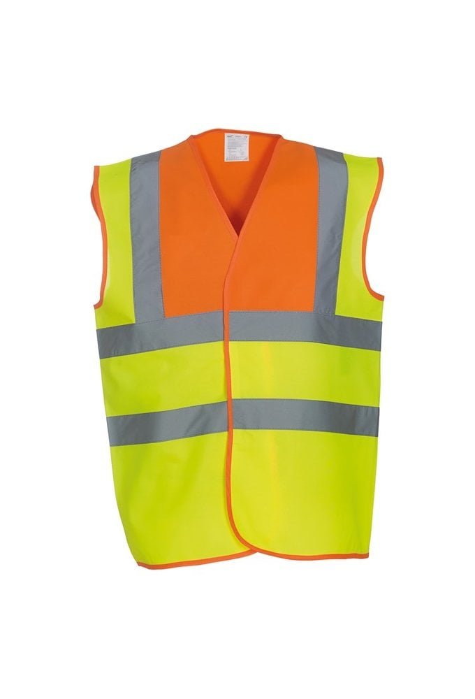 YK001 Hi Vis Two Tone Vests (Small  To 3XL) 7 COLOURS