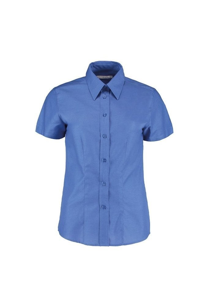 KK360 Womens Workplace Oxford Short Sleeved Blouse (Size 8 To Size 20)  5 COLOURS