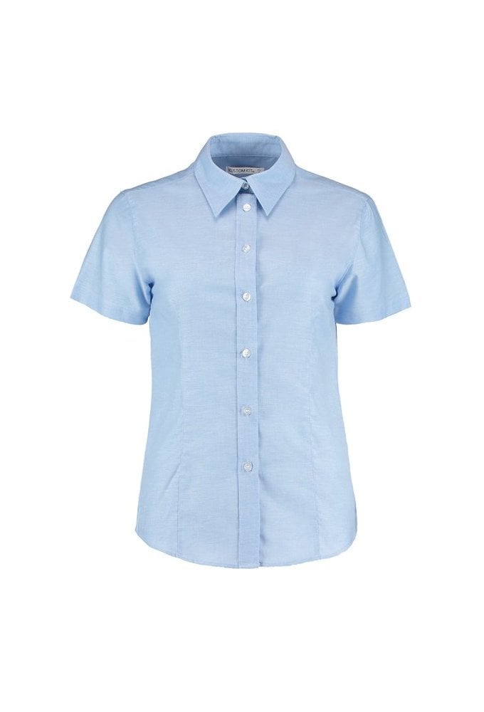 KK360 Womens Workplace Oxford Short Sleeved Blouse (Size 8 To Size 20)  5 COLOURS
