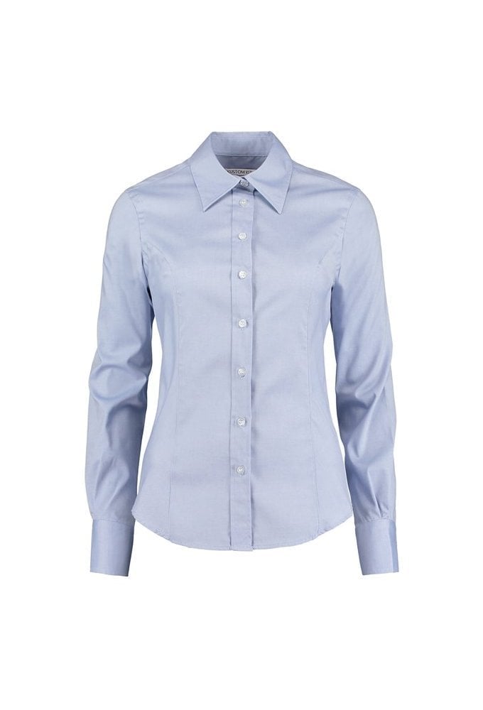 KK702 Womens Corporate Oxford Long Sleeved Blouse (Size 8 to 24)  5 COLOURS