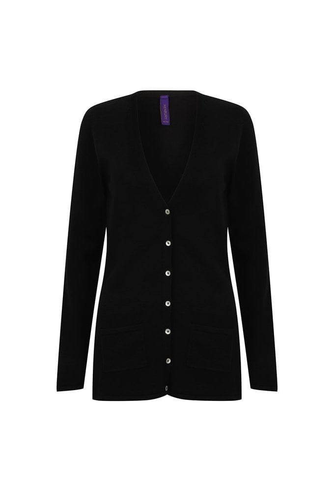 HB723 Womens V-Button Cardigan