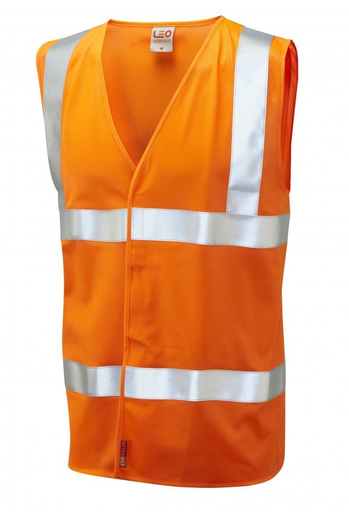 W08-O Milford Orange Flame Retardent Hi Vis Vests (Small To 6XL) RIS 3279 TOM
