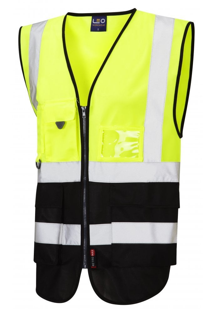 W11-Y/BK Lynton Executive Yellow Black Two Tone Hi Vis Vests (XSmall To 6XL)