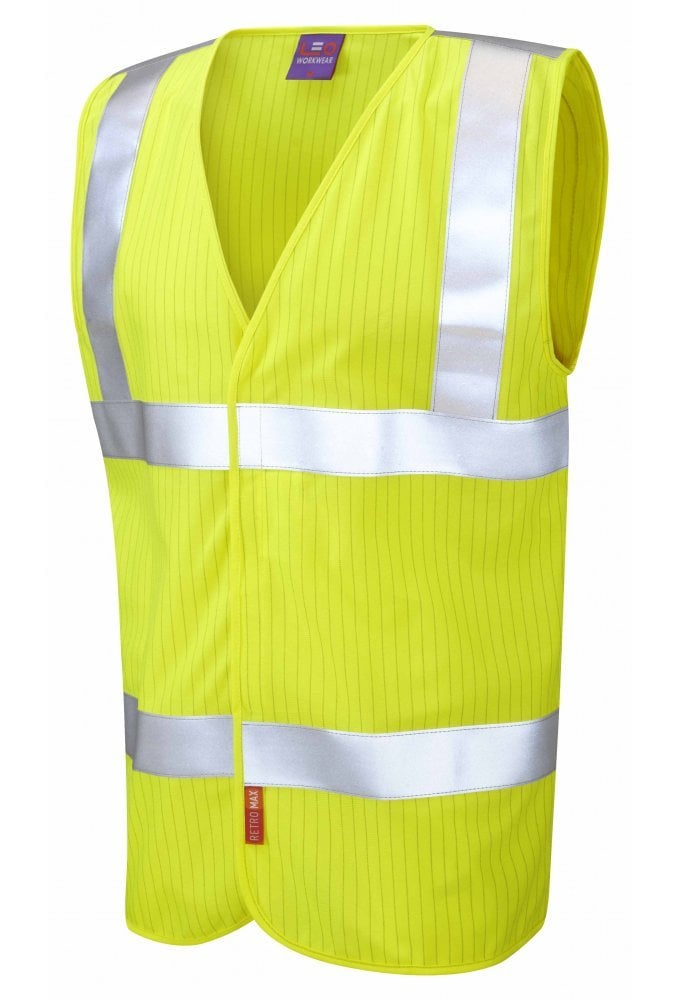 W19-Y Flame Retardent Anti Static Yellow Hi Vis Vests (Small To 6XL)