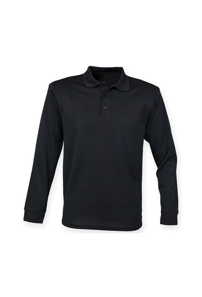 HB478 Henbury Long Sleeved Cool Plus Polo Shirt (XXS to 4XLarge) 7 COLOURS