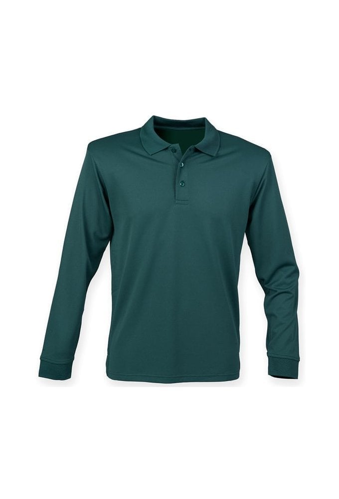 HB478 Henbury Long Sleeved Cool Plus Polo Shirt (XXS to 4XLarge) 7 COLOURS