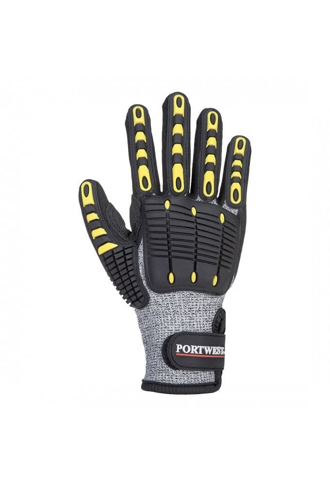 A722 - Portwest Anti Impact Cut Resistant Glove Level C Grey/Black (Size 7 to 12)