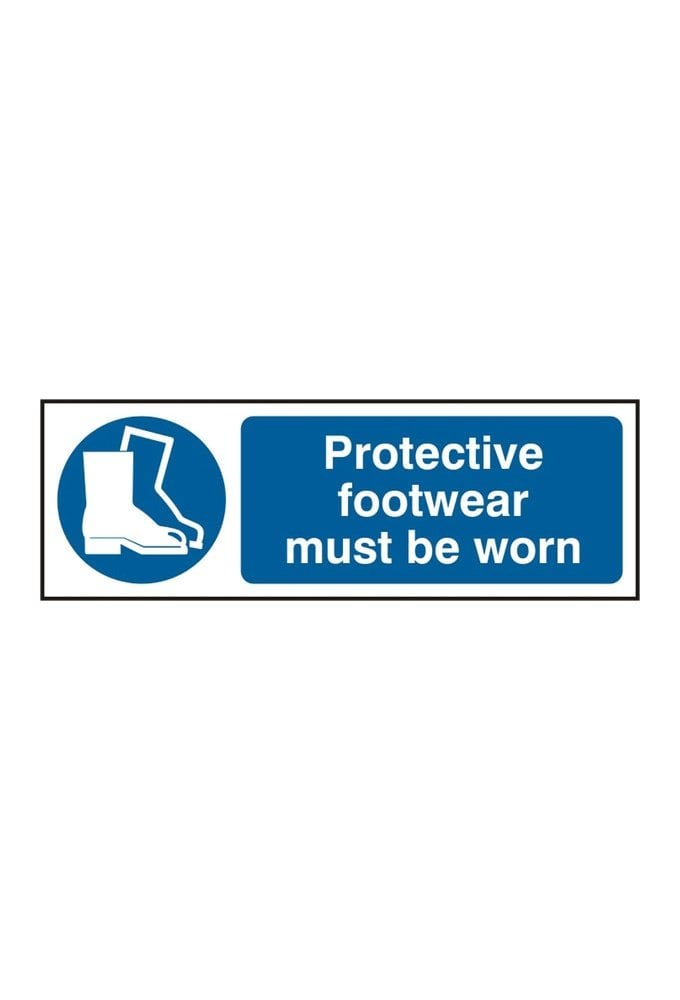 BSS11384 Protective Footwear Must Be Worn Sign Vinyl Version
