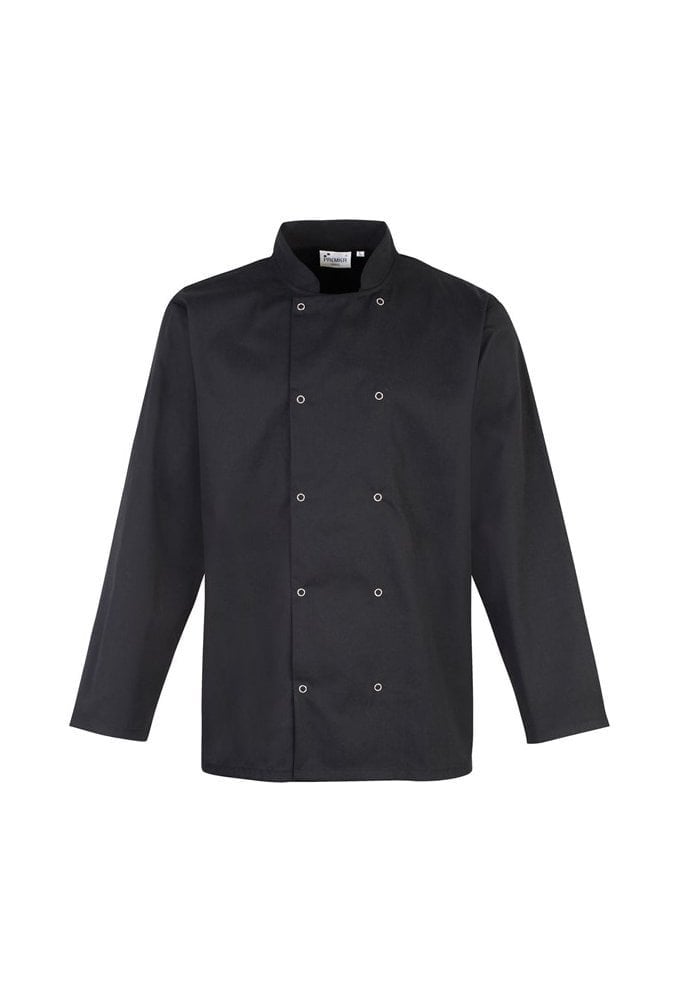 PR665 - Studded front long sleeve chef's jacket