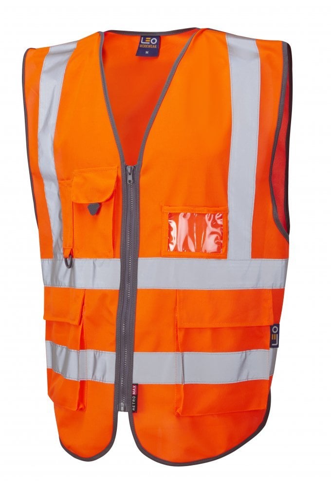 W22-O Barnstaple Hi Vis Vests (Small To 6XL) RIS-3279-TOM - Railway use certified