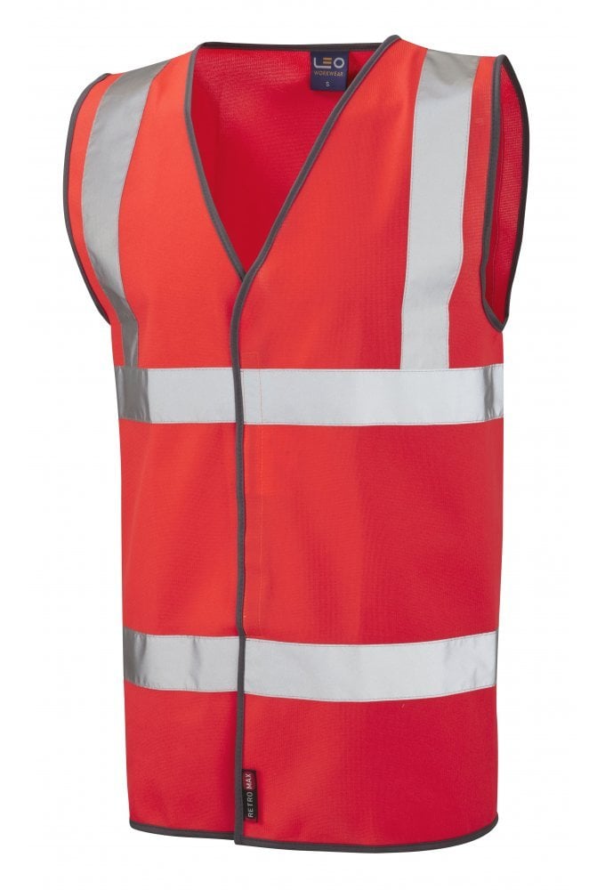 W01-R Tarka Red Hivis Vests (Small To 6XL)