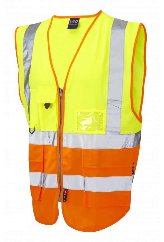 W11-Y/O Lynton Executive Yellow Orange Hi Vis Vests (XSmall To 6XL)