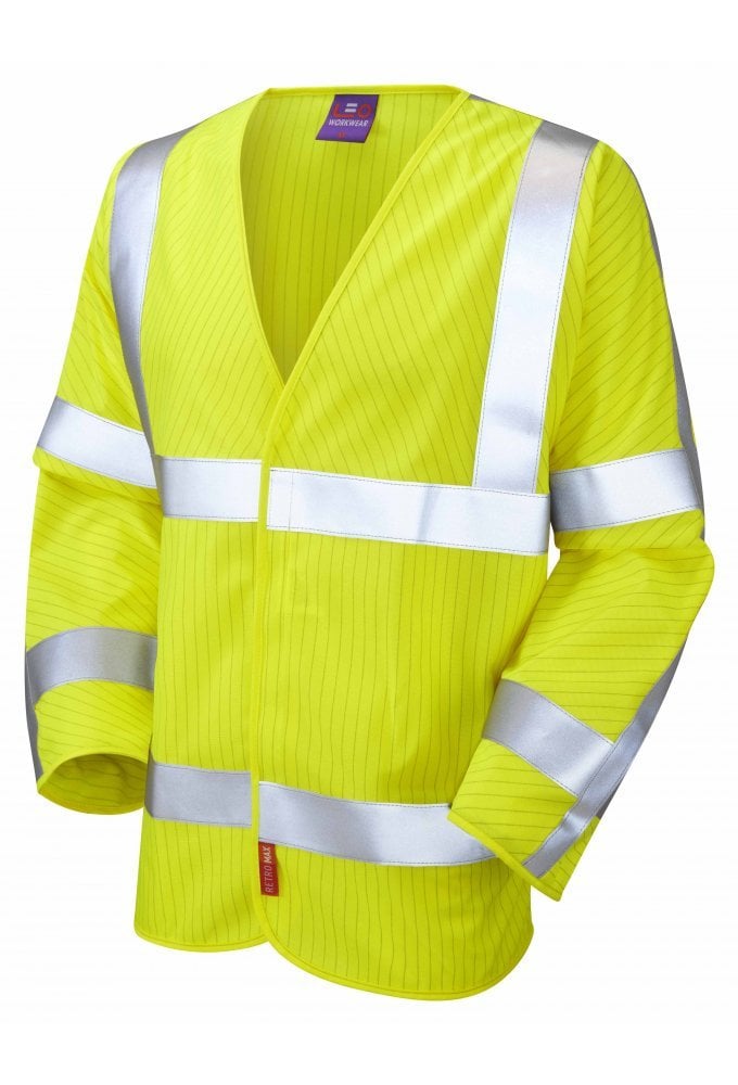 S17-Y LFS Yellow Flame Retardent Anti-Static Hi Vis Long Sleeved Vests (Small To 6XL)