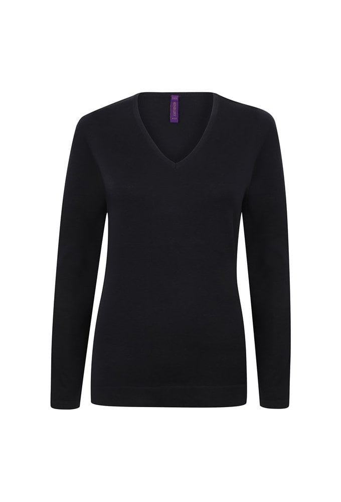HB721 Womens 12 Gauge V-Neck Jumper
