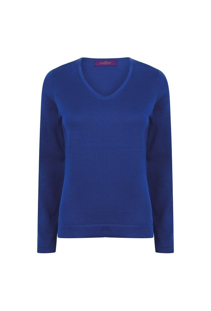 HB721 Womens 12 Gauge V-Neck Jumper