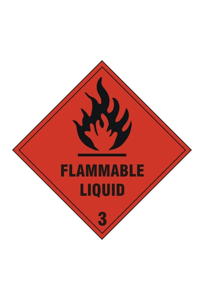BSS1858S Flammable Liquid Sign Vinyle Version