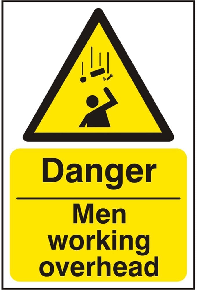 BSS11113 Danger Men WOrking Overhead Sign Vinyl Version