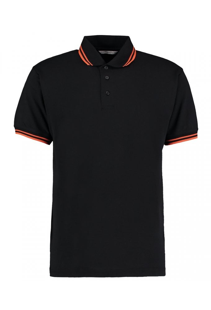 KK409 Kustom Kit Tipped collar polo (Small to 3XLarge) 11 COLOURS