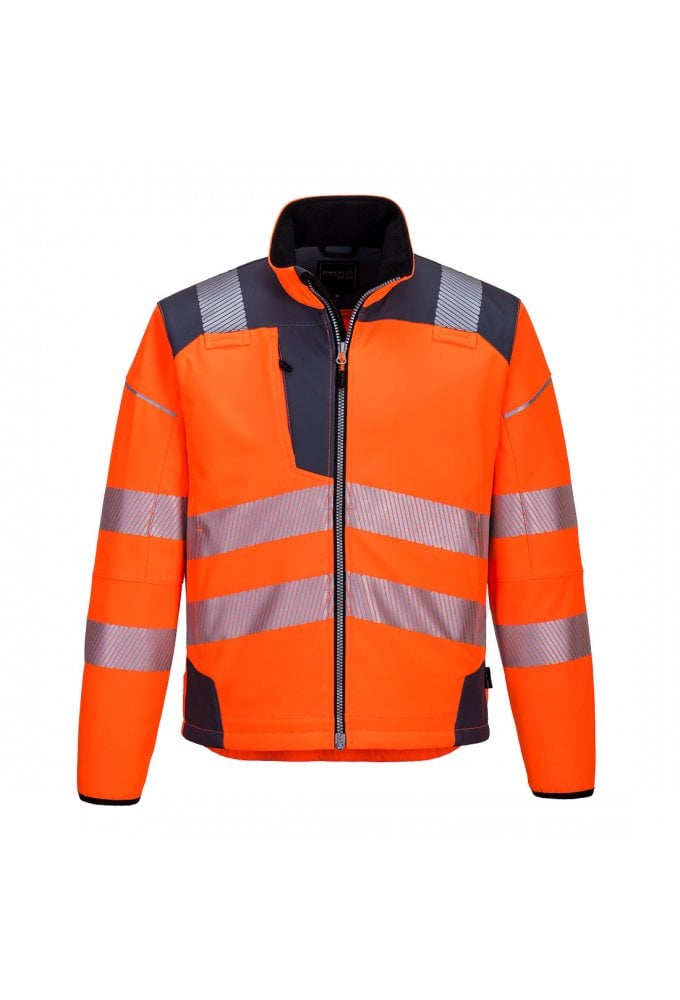 T402 PW3 Hi Vis Two Tone Breathable Waterproof Windproof Softshell Jacket (XSmall to 6Xlarge) 6 COLOURS RIS 3279 TOM Orange only