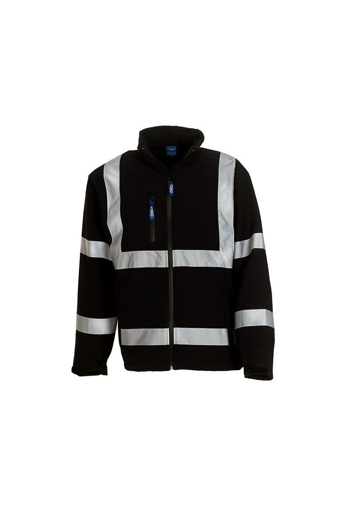 YK040 Hi-Vis SoftShell Jacket With Fleece Inner  (Small To 3XL) 6 COLOURS RIS 3279 TOM In Orange and Orange / Navy