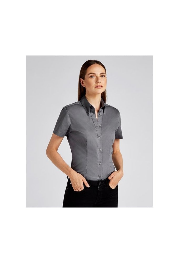 KK701 Womens Corporate Oxford Short Sleeved Blouse (Size 8 To Size 26)  7 COLOURS