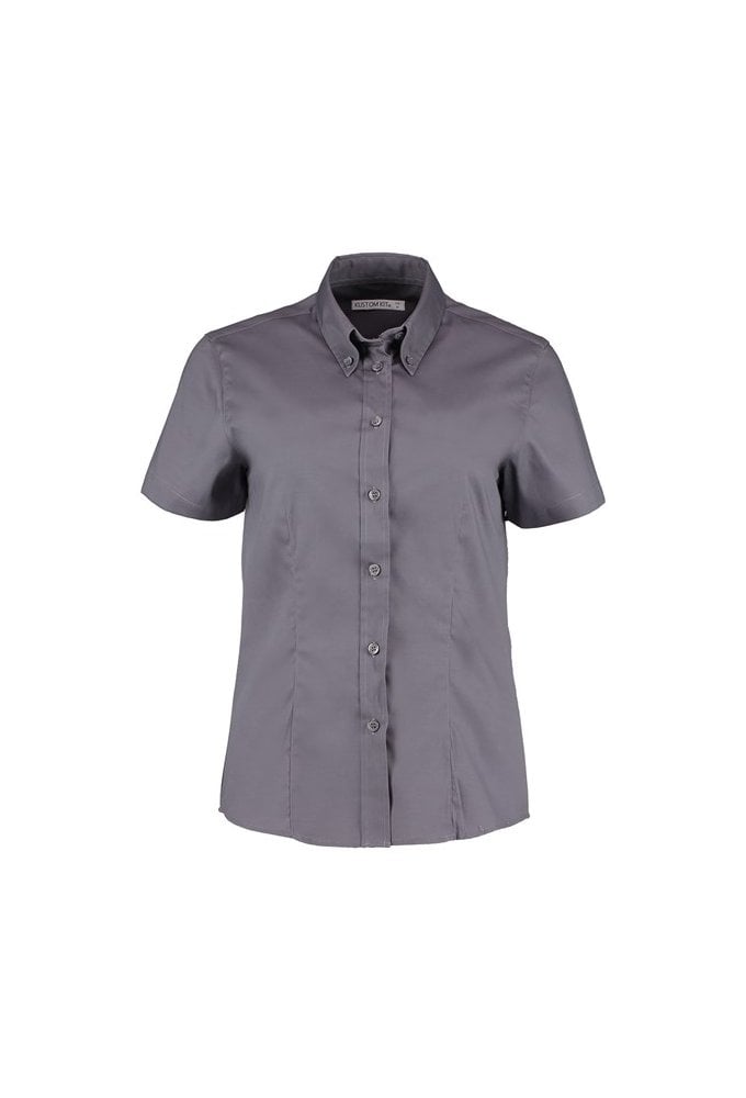 KK701 Womens Corporate Oxford Short Sleeved Blouse (Size 8 To Size 26)  7 COLOURS