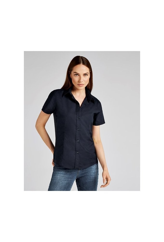 KK360 Womens Workplace Oxford Short Sleeved Blouse (Size 8 To Size 20)  5 COLOURS