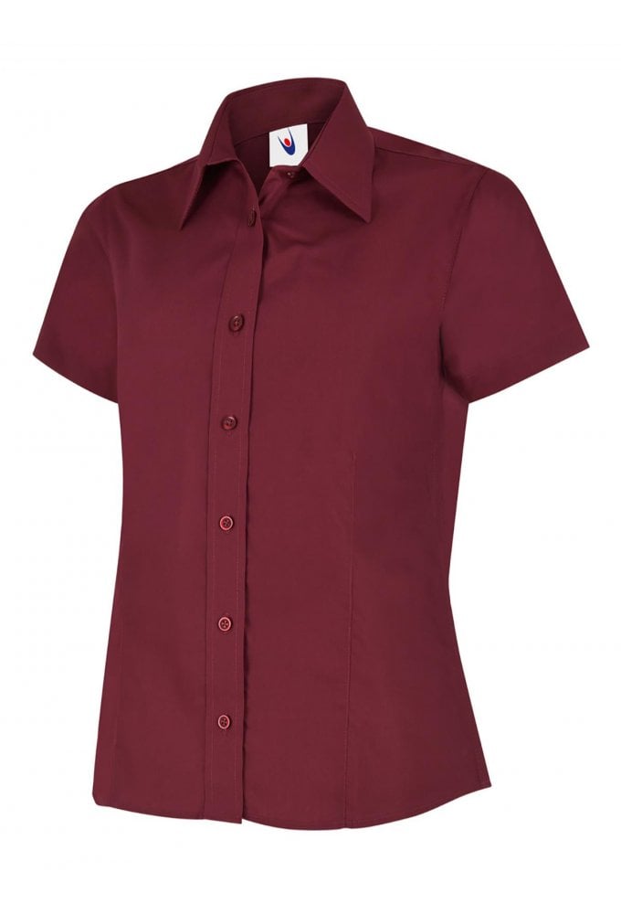 UC712 Ladies Poplin Half Sleeve Shirt (Size 8 to Size 24) 10 COLOURS
