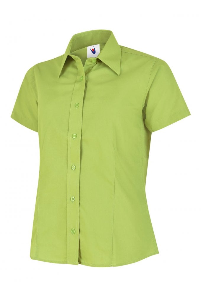 UC712 Ladies Poplin Half Sleeve Shirt (Size 8 to Size 24) 10 COLOURS