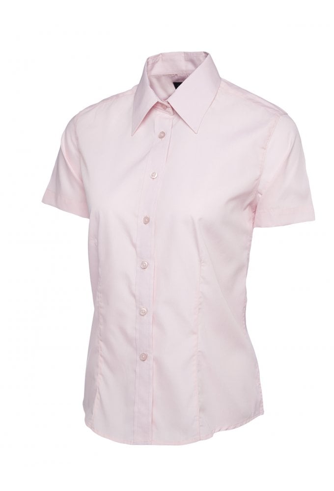 UC712 Ladies Poplin Half Sleeve Shirt (Size 8 to Size 24) 10 COLOURS