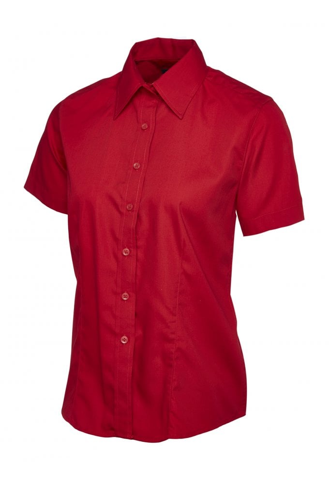 UC712 Ladies Poplin Half Sleeve Shirt (Size 8 to Size 24) 10 COLOURS