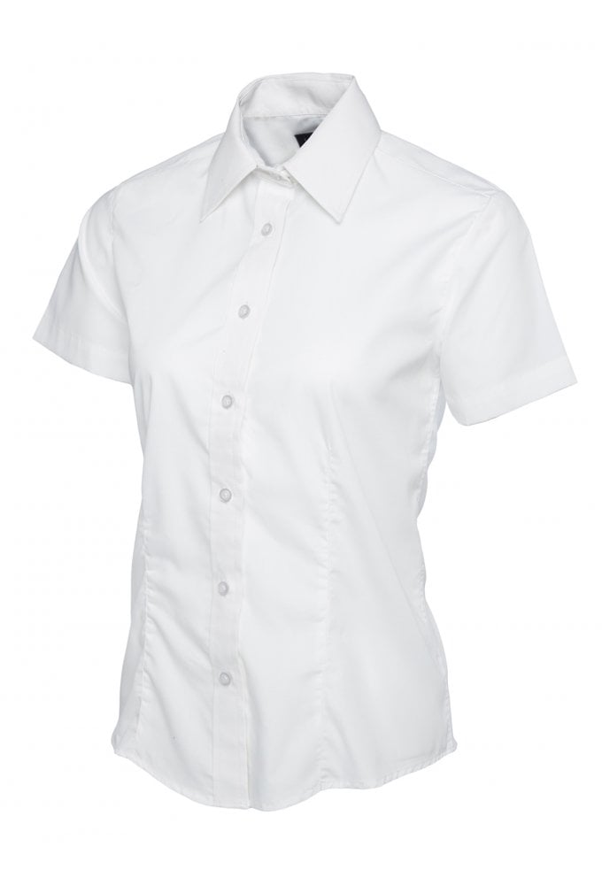 UC712 Ladies Poplin Half Sleeve Shirt (Size 8 to Size 24) 10 COLOURS