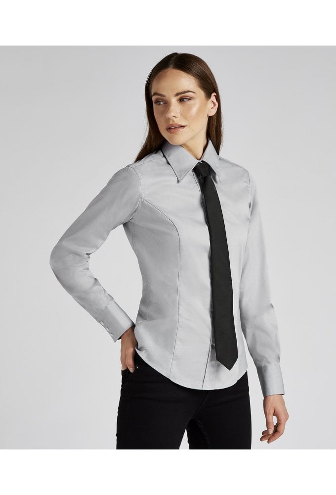 KK702 Womens Corporate Oxford Long Sleeved Blouse (Size 8 to 24)  5 COLOURS