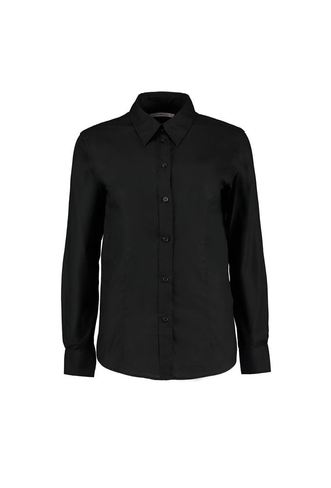 KK361 Womens Workplace Oxford Long Sleeved Blouse  (Size 8 To 20)  4 COLOURS