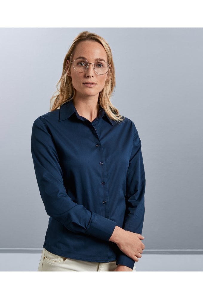 J916F Womens Long Sleeve Classic Twill Shirt (XS To 2XL)  5 COLOURS